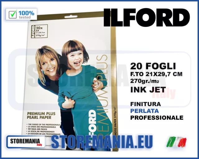 ILFORD CARTA FOTOGRAFICA INKJET A4 PERLATA 20 Fg. 21 X 29,7 - 270 gr CANON EPSON