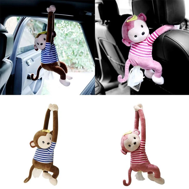 Tissue Box Holder Cartoon Monkey Napkin Dispenser Car Paper Hanging B4.G X1Y8