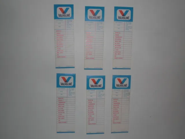 Valvoline Oil Change stickers 1970-80's era lot of six