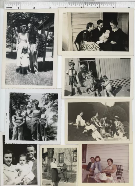 (64) Vintage photo lot / FAMILY KIDS - Parents Grandparents Babies OLD SNAPSHOTS