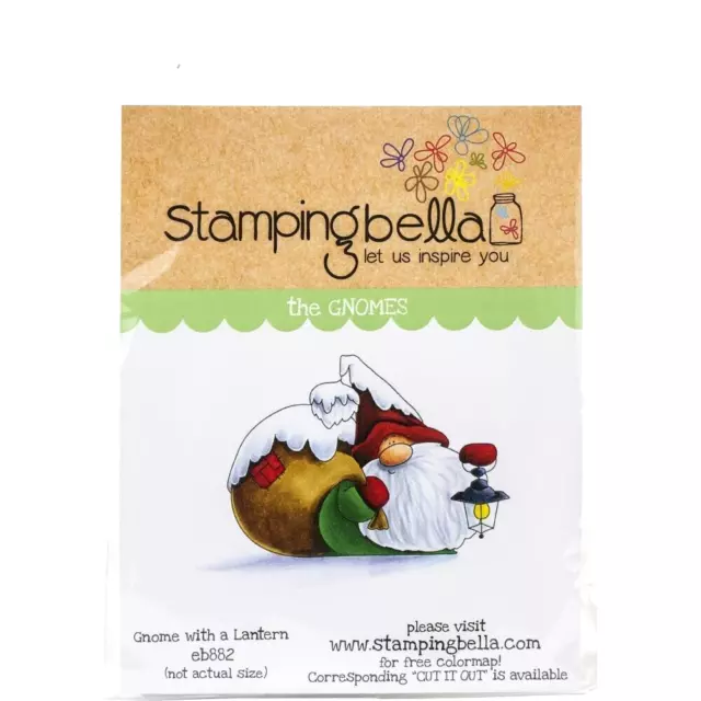 Stamping Bella Gnome with a Lantern  Rubber Stamp Set for Cardmaking