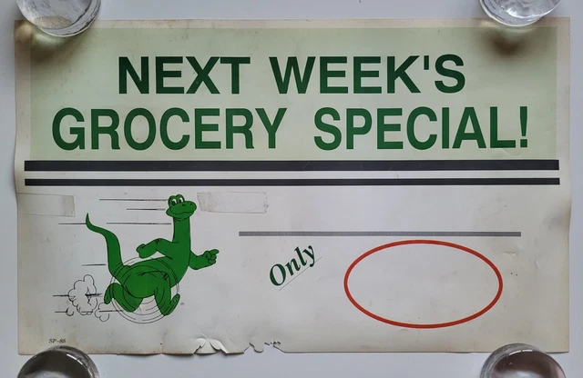 1980'S SINCLAIR OIL GAS STATION SIGN POSTER 20x12 ADVERTISING DINO AUTO RACING