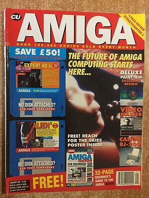 CU AMIGA MAGAZINE COPERTINA DISCO 32 scolpire 4D JR CBM Commodore 500 600 1200 