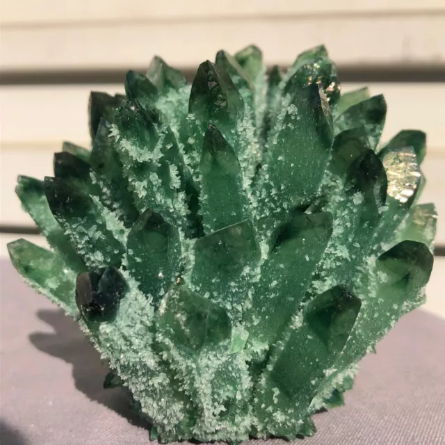 510G  New Find Green Phantom Quartz Crystal Cluster Mineral Specimen Healing