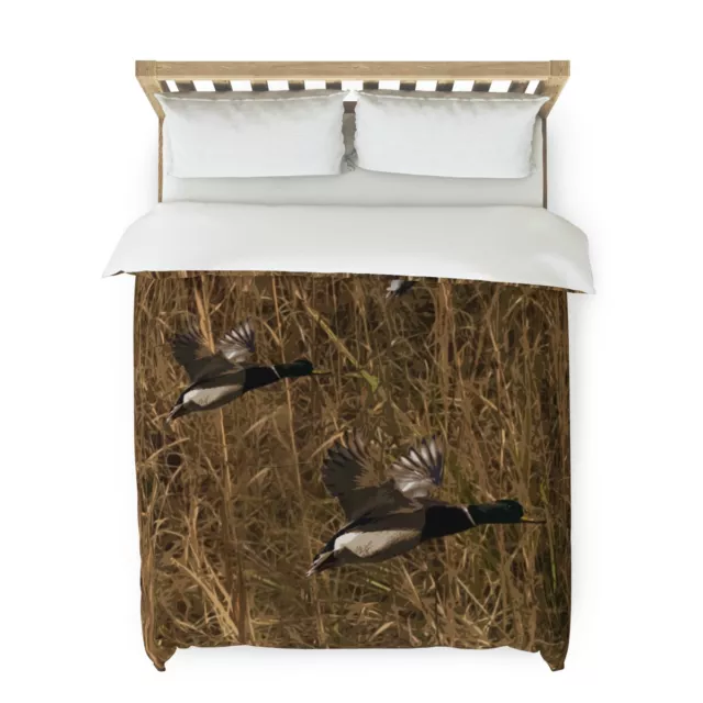 Mallard Ducks Flying Over Marsh Duvet Cover Bedding