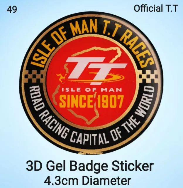 Isle of Man TT Races Road Racing Capital of the World Since 1907 Gel Sticker