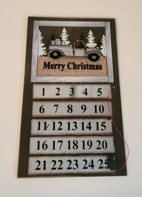 Merry Christmas Countdown Calendar December 1 to 25 Tree Magnet Truck Nantucket