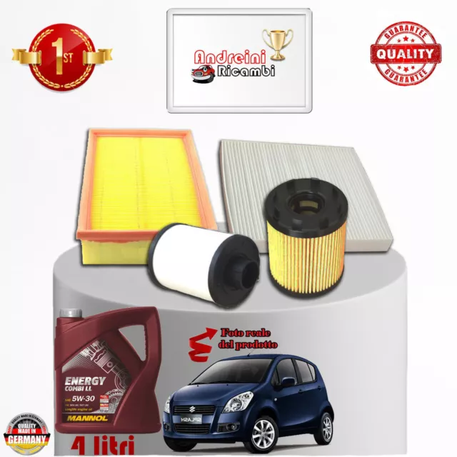 KIT TAGLIANDO FILTRI + OLIO SUZUKI SPLASH 1.3 DDiS 55KW 75CV DAL 2009 ->