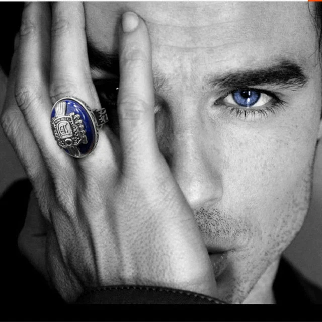 Anelli Vampiri Set 25 Pezzi - Stile Damon, Caroline, Elena, Con Adesivi, Metallo Argento - Foto 12