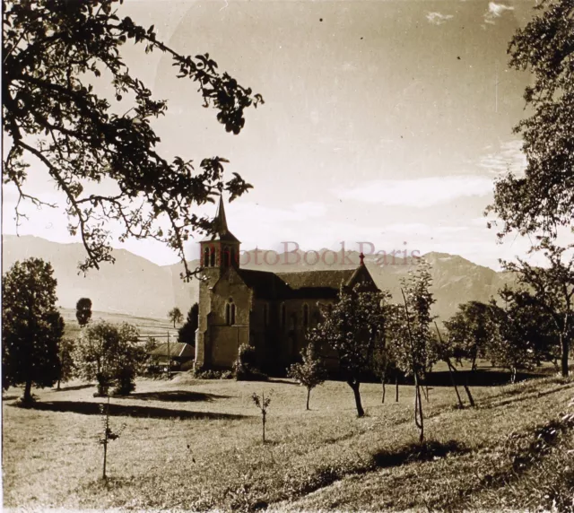 FRANCE Church Campagne c1930 Photo Stereo Glass Plate VR22L28n10  