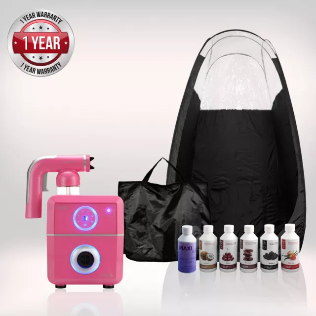 Tanning Essentials™ Rapid Komplett Spray Bräunung Set 'Fuchsia Pink '+ Zelt +