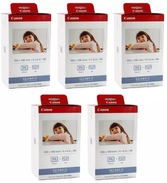 Markurlife Compatible Canon Selphy CP1300 Ink and Paper KP-108IN 3 Color  Ink Cartridges 108 Sheets 4x6 Photo Paper for Canon Selphy CP1500 CP1200