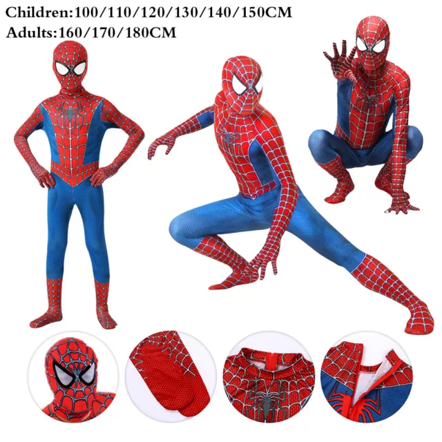 Adult Spiderman Cosplay Suit Raimi Spider-man Jumpsuit Costume Party Fancy Dress