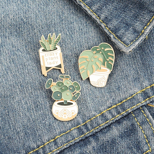 Broche Magnétique Cactus Saguaro - Alliage Ton Or - Fait Main Aux USA - Style Western