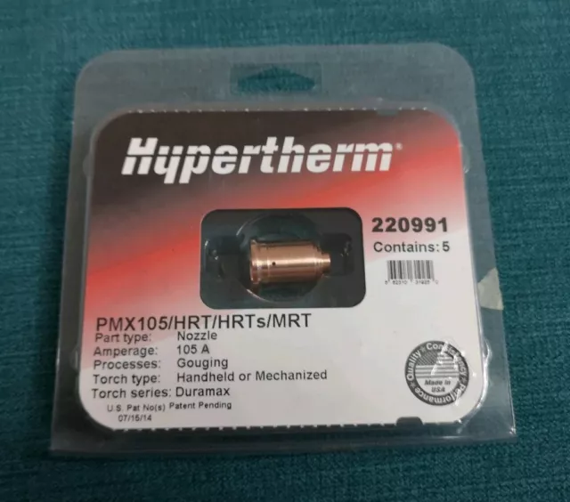 Lot de 5 buses de gouging authentiques - Hypertherm Duramax 105 ampères - 220991