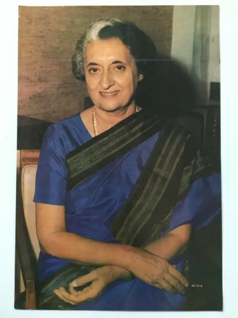 India 1970's Politica Stampa Indira Gandhi 29.8cm x 43.8cm (9363)