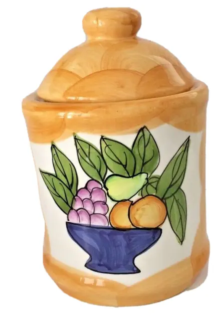 Vintage Mid-Century Israeli Ceramics Lapid Mustard Hand Made Jar Signed Original
