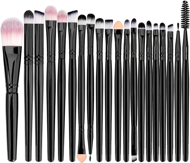 Set 20 Pennelli Trucco Viso Make Up Professionale per Ombretti Cipria Eyeliner