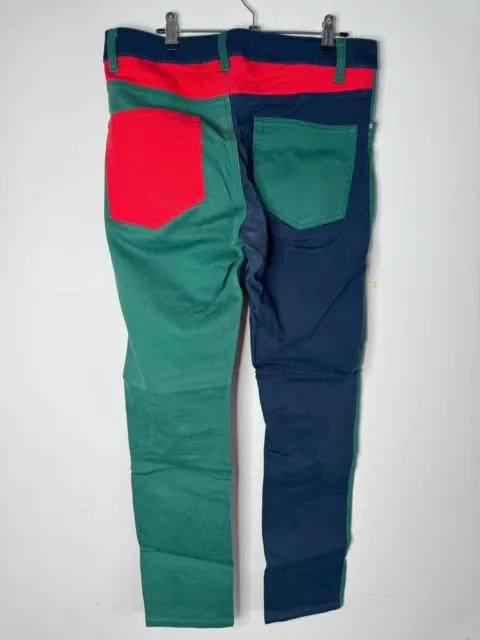 MEN'S ASOS GREEN Blue Red Patchwork Vintage Skinny Jeans - Size 32” $5. ...