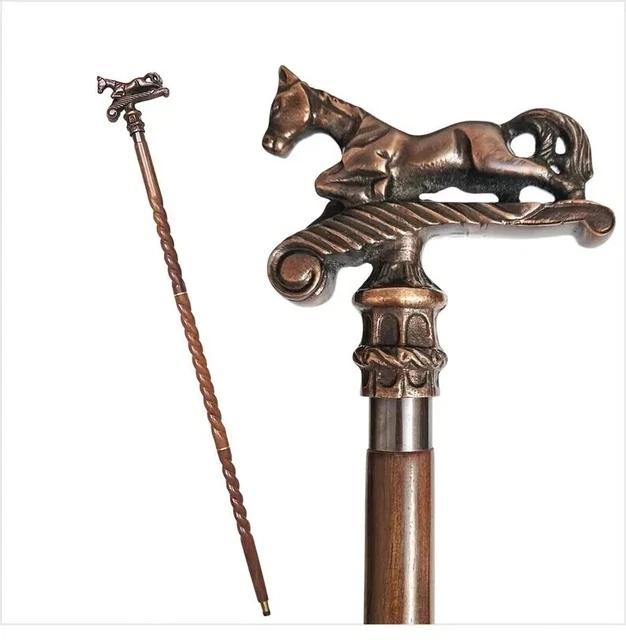 Cravache D'équitation Ancienne En Bois – Tige De Culture 26L, Vintage