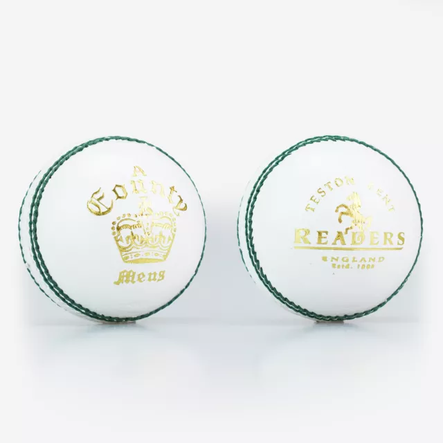 Readers County Crown A White Leather Cricket Ball - Free P&P