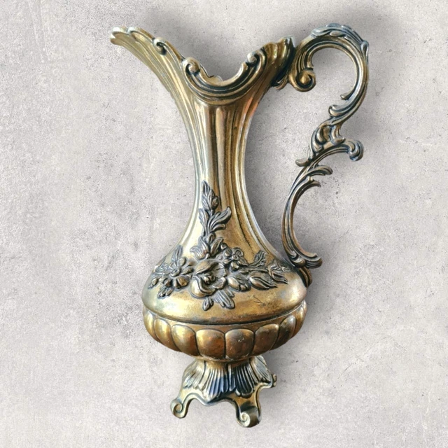 Petit Vase Ancien Oriental En Argent Massif émaillé - Bleu, Vintage XXème