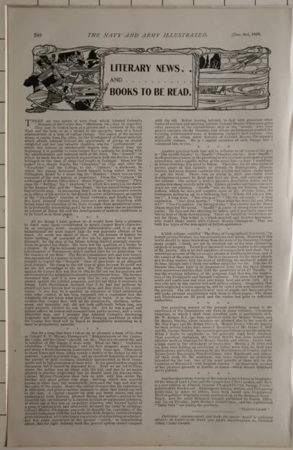 1898 Boer War Era Aufdruck Artikel Literarische Nachrichten Bücher Bis Lesen