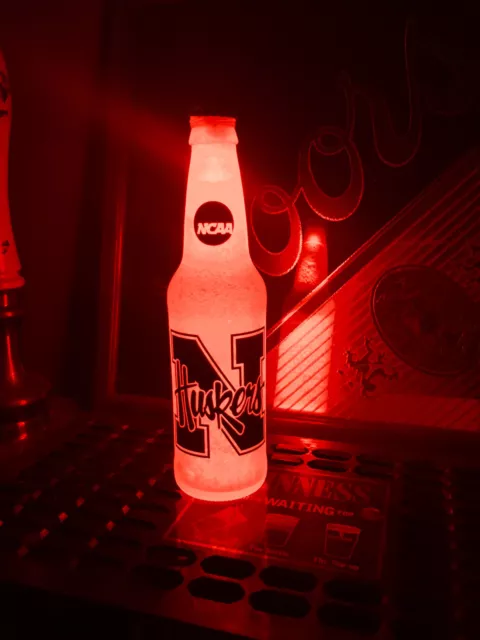 NCAA Nebraska Cornhuskers Football 12 oz Beer Bottle Light LED March Madness