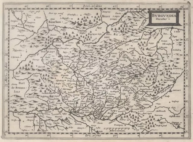 Burgund Original Kupferstich Landkarte Janssonius Waesberge 1676