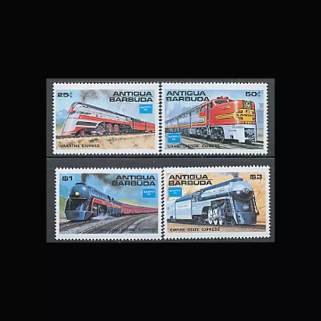 Antigua, Sc #934-37, MNH, 1986, Trains, Locomotives, Cpl. set