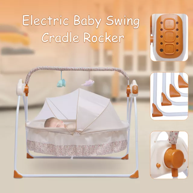 Baby Bassinet Infant Nursery Crib Basket Sleeper Bed Cradle Electric Cradle US