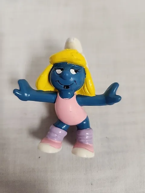Smurfs  Smurfette Aerobic Fitness Smurf Figure Vintage Toy PVC Peyo Schleich
