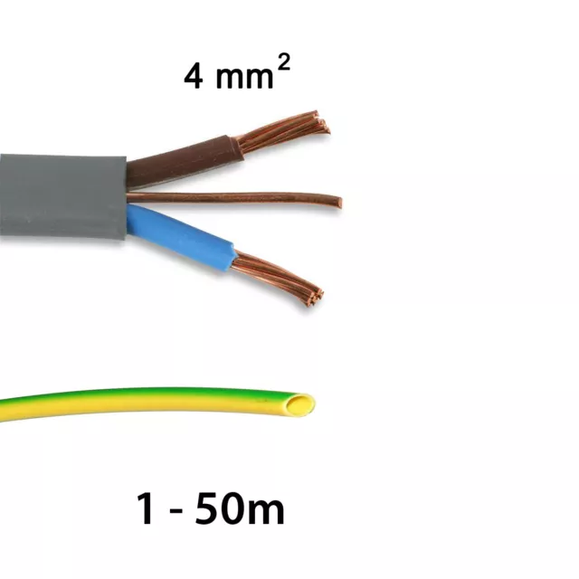 4.0mm Twin and Earth T&E Electric Cable Wire Mains Wiring 6242Y Power Sleeve 4mm