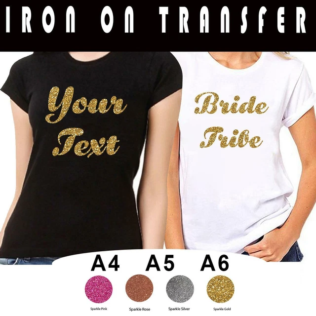 HEN DO PARTY Your Text Iron On Transfer T Shirt Sparkle Wedding 2019 ...