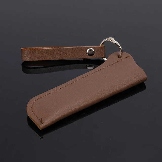 Fold  First Layer PU Leather Cowhide Straight  Case Sheath  C_AH