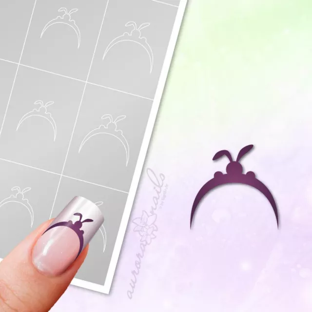 Plantillas para aerógrafo y arte de uñas O069 conejo francés conejo de Pascua Pascua Pascua