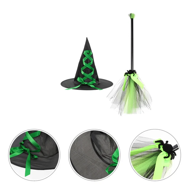 WITCH COSTUME HALLOWEEN Hat Broom Party Decoration Kids Costumes £9.68