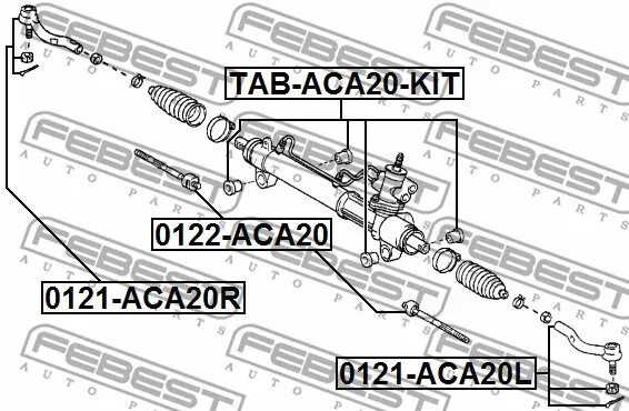 TAB-ACA20-KIT FEBEST Mounting, steering gear for TOYOTA 2