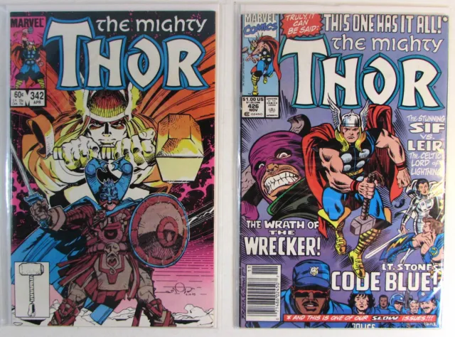 Thor Lot of 2 #342,426 Marvel Comics (1984) 1st Series 1st Print Comic Books