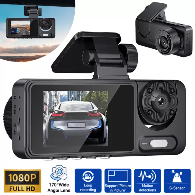 Car Auto KFZ DVR Kamera Video Recorder Dash Cam G-Sensor vorne und innen Camera