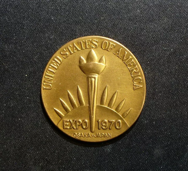 Japan Osaka Expo 1970 US Pavilion Uncirculated Commemorative Bronze Coin