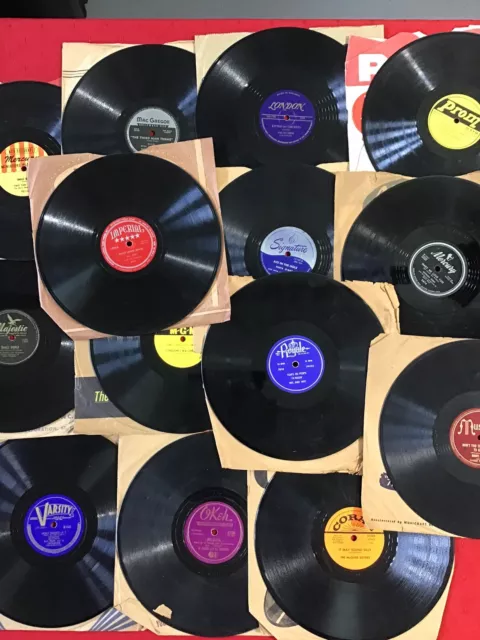 78rpm 10” Records Lot Of 14 All Different Labels In Original Sleeves