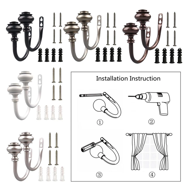 1 Pair Retro Curtain Holdback Wall Tie Back Hook Hanger Holder Curtain Accessory