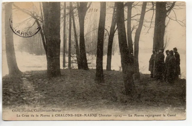 CHALONS SUR MARNE - Marne - CPA 51 - Crue de la Marne 1910 - La Marne au canal