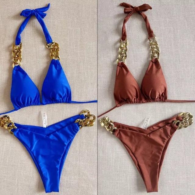 Set Costumi da Nuoto Brasiliani Sexy Set Bikini per Donna Costume da Spiaggia Nu