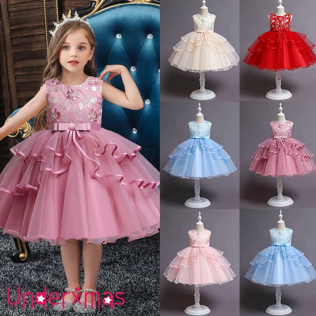Abito da damigella d'onore bambina fiore bambini festa floreale abiti da sposa principessa Regno Unito