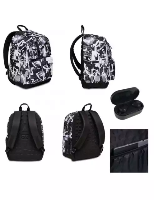 Sac à Dos Seven Pro XXL Noir Avec Graffiti Écouteurs sans Fil SEV200102311-2 Se