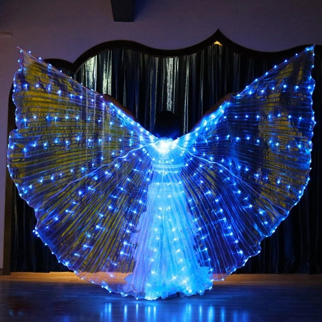 Costume accessorio donna danza del ventre ali led festa palcoscenico danza del ventre abbigliamento