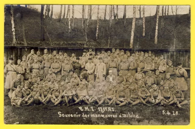 cpa CARTE PHOTO BITCHE (Moselle) Soldats du 171e Régiment Militaires
