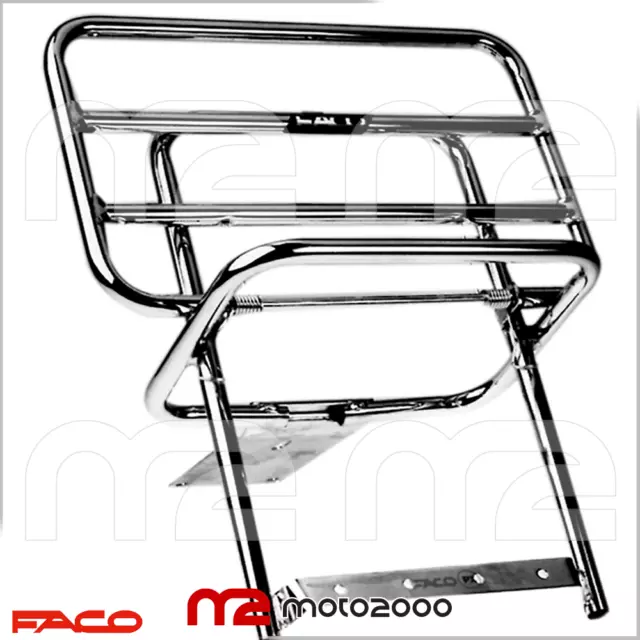 Portapacchi Posteriore Cromato Con Ribaltina Faco Piaggio Vespa Special R 50/125